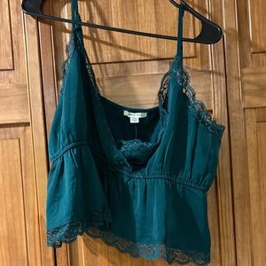 American Eagle AE Teal Lace Trim Cami Top